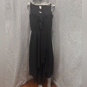Cache Black High Low Ruffle Dress